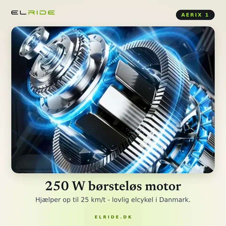 Detaljekort for AERIX 1: 250 W børsteløs motor, op til 25 km/t