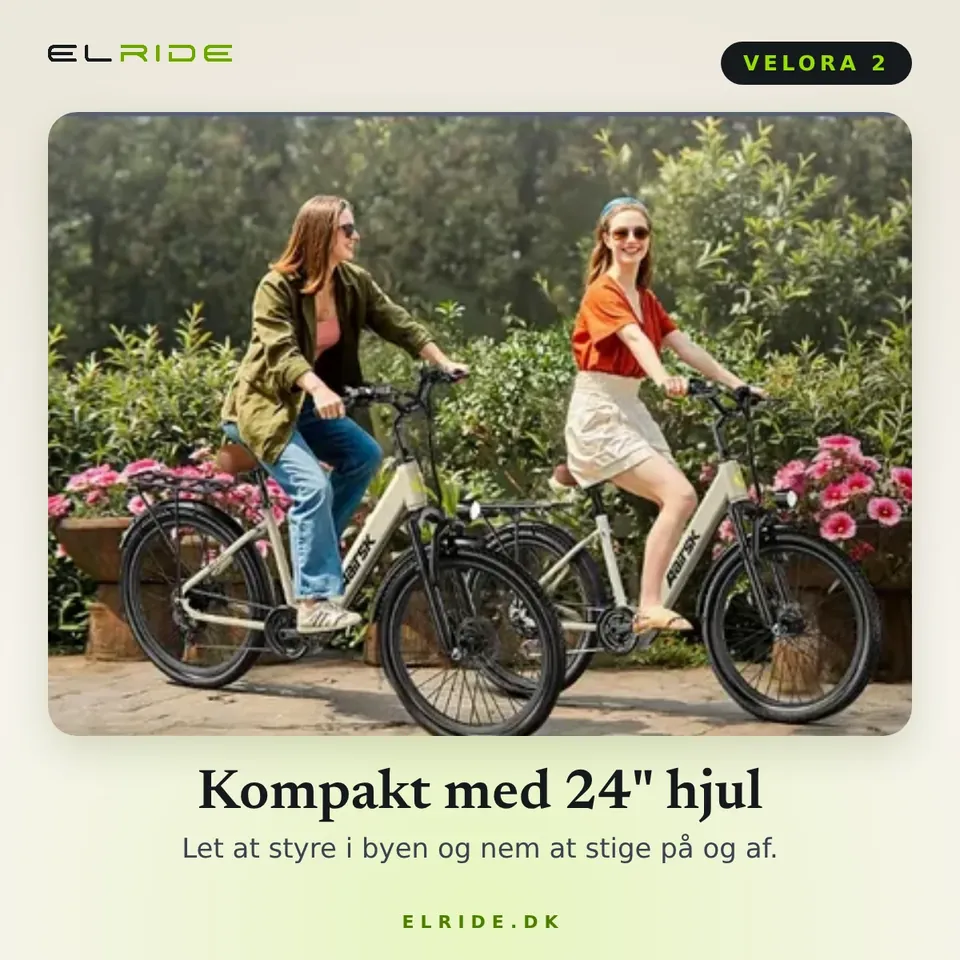Detaljekort for VELORA 2: kompakt elcykel med 24" hjul