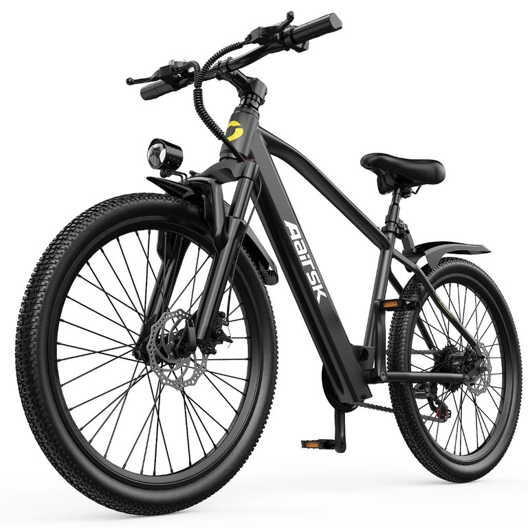 Aairsk GT900 elcykel i sort — 26 tommer mountainbike med foraffjedring, produktfoto